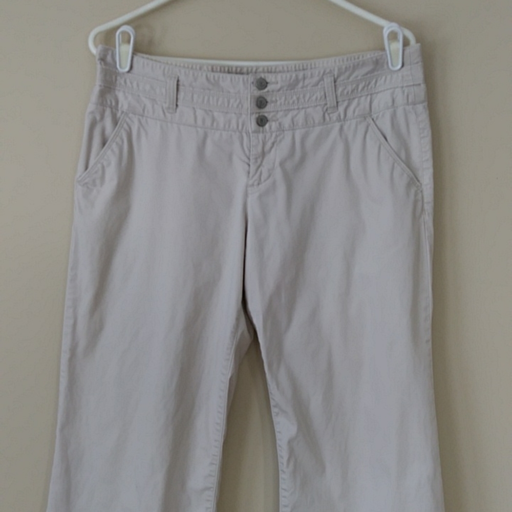 Sonoma Pinstripe Three Button Flare Wide Leg Pants 12 Reg Beige Cream - Picture 4 of 16